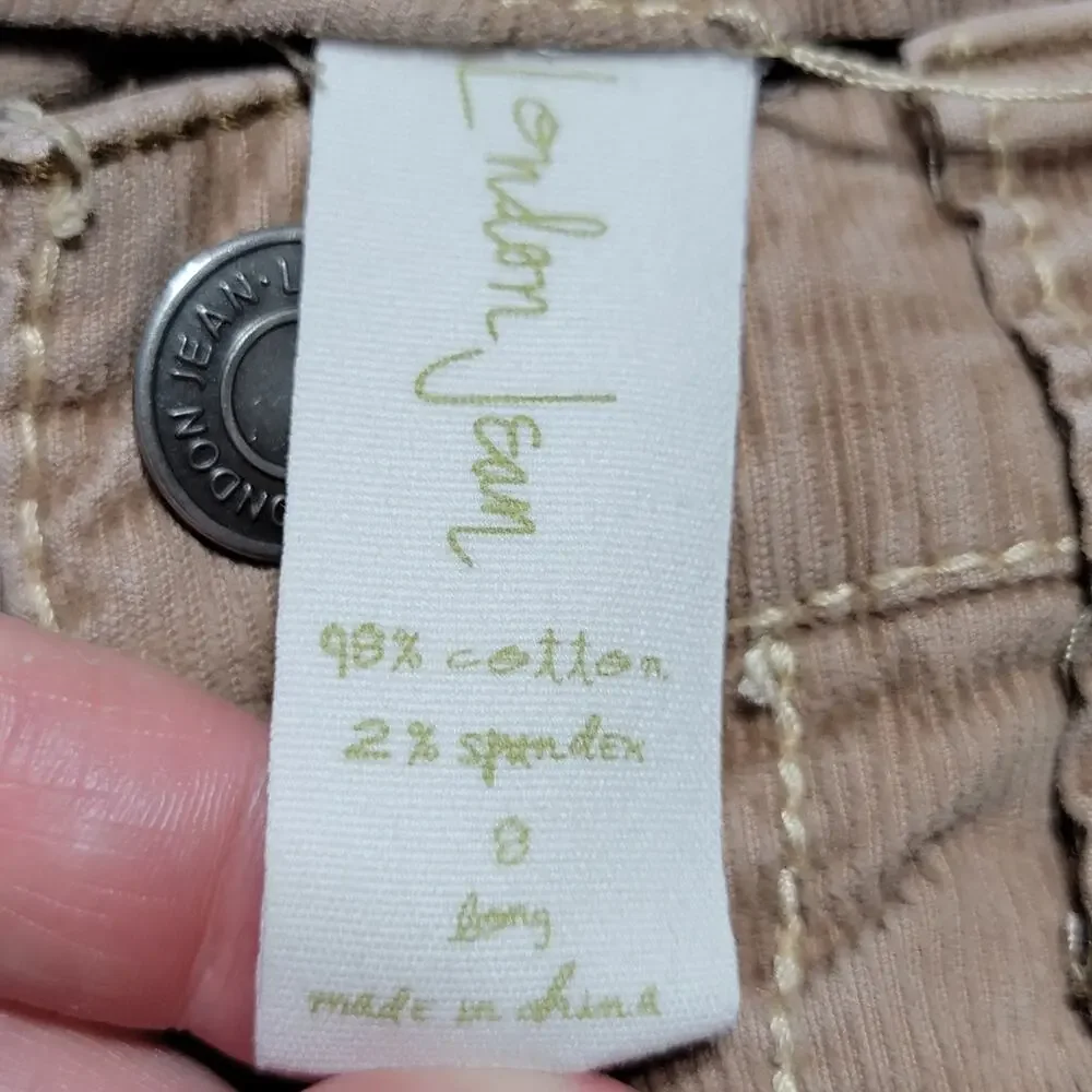 London Jean Lt Brown Corduroy Pants - Size 8
